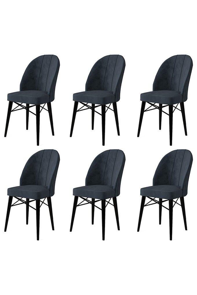 Hanah Home Ritim set stolica, 44x96x42 cm, 6 dijelova, antracit-crna