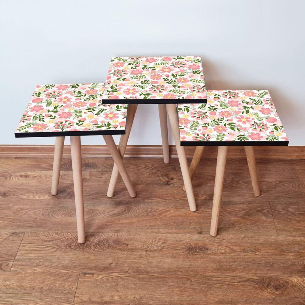 Hanah Home set stolića za kafu 3Shp170, 3 dijela, šareni