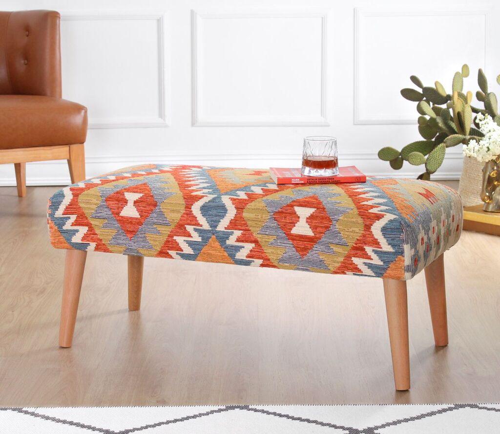 Klupa Atelier del Sofa Beshir, 91x42x46 cm, Šarena