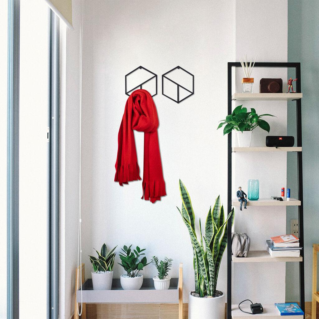 Wallity Zidna vješalica geometrijska, 40x20cm, crna