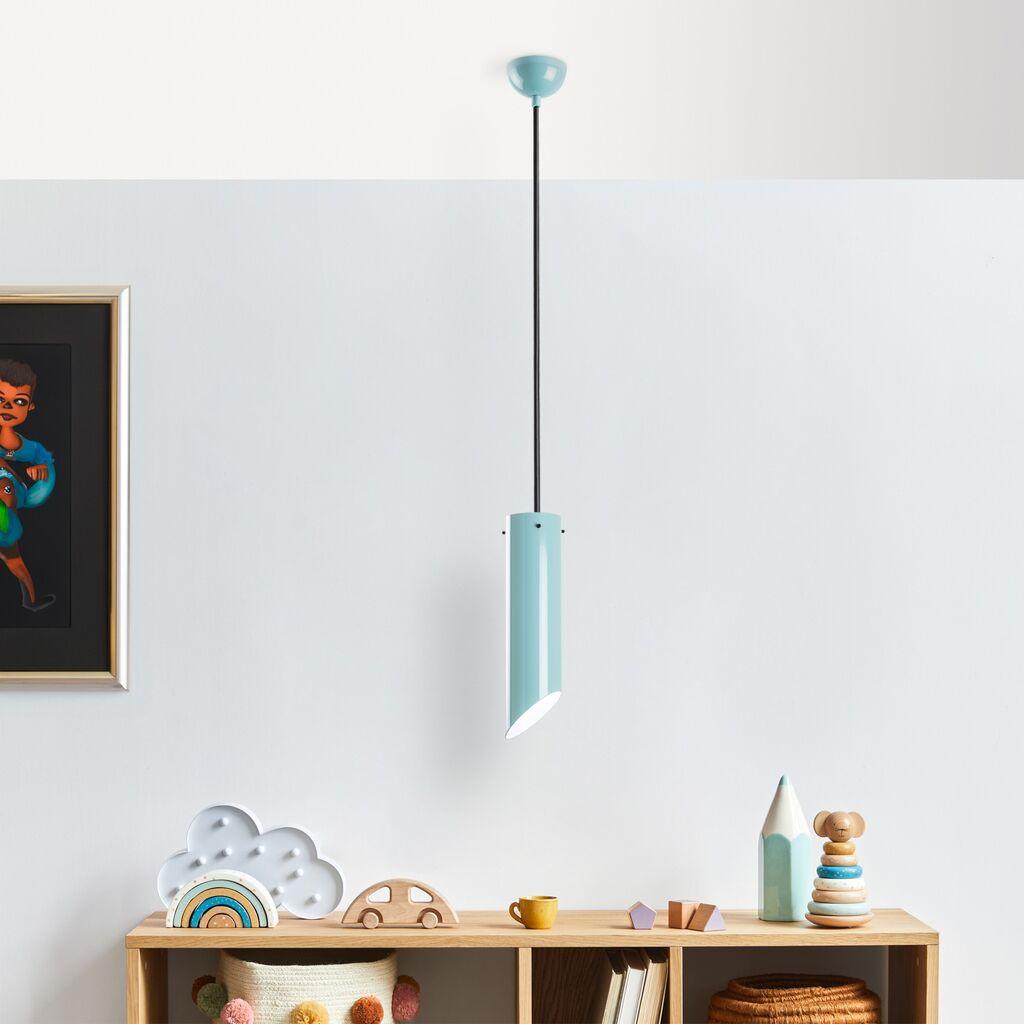 Opviq luster Kesikboru, 37-114cm, O8 cm, tirkizna