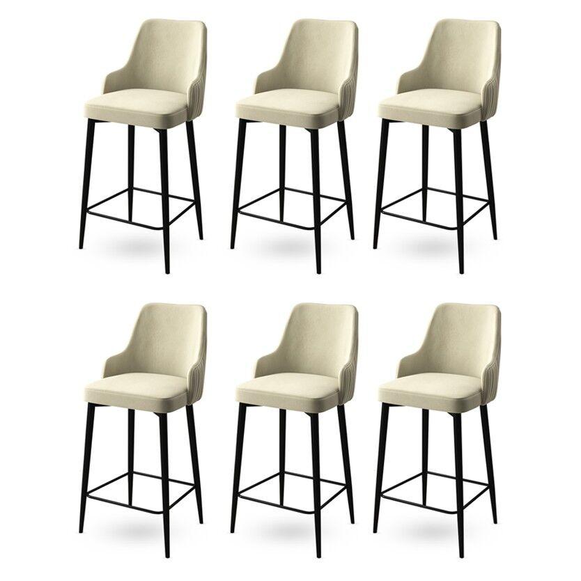 Hanah Home Set barskih stolica Enox, 6 dijelova, krem-crna