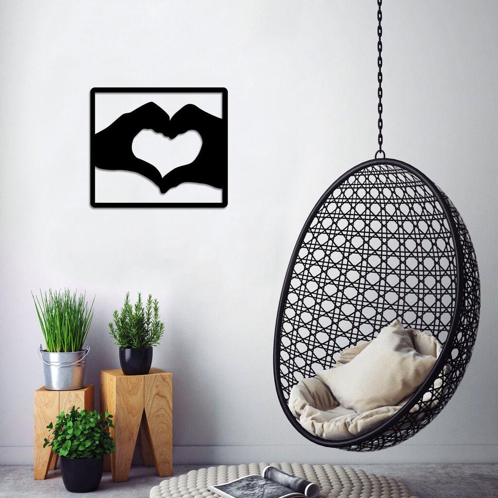 Wallity Zidna dekoracija Ljubav, 50x44 cm, 1,5 mm, Crna