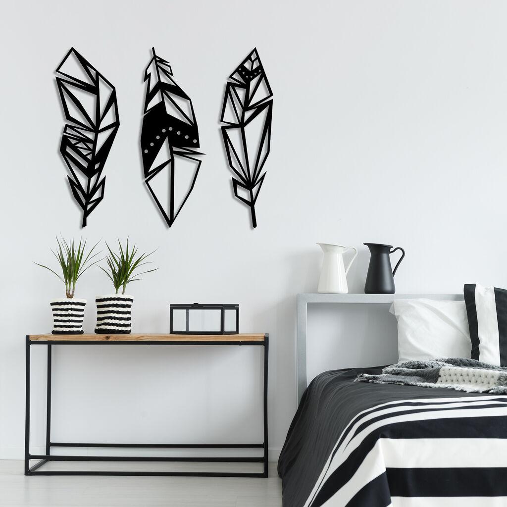 Wallity Zidna dekoracija Pero, 78x65 cm, 1,5 mm, Crna