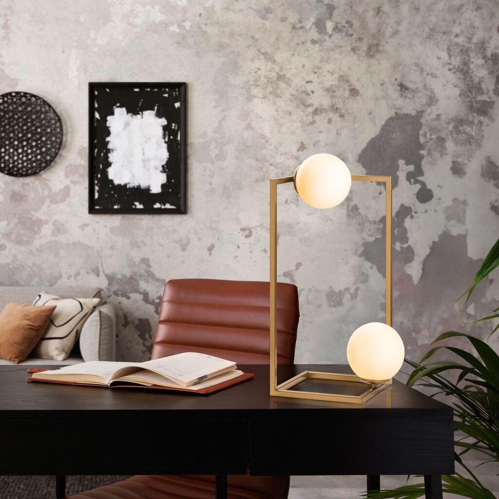 Opviq Stolna lampa Corner-15021, 25x25x55 cm, IP20, Zlatne boje