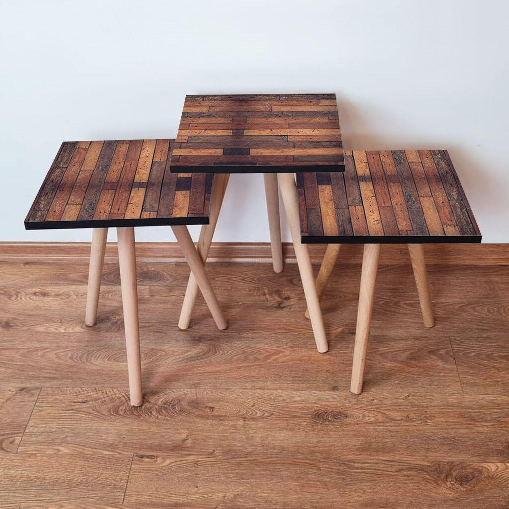 Hanah Home set stolića za kafu 3Shp332, 3 dijela, šareni
