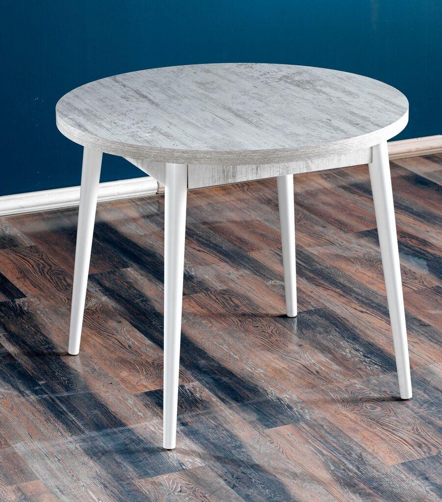 Hanah Home Trpezarijski sto u antičkom stilu, 90 cm, bijeli