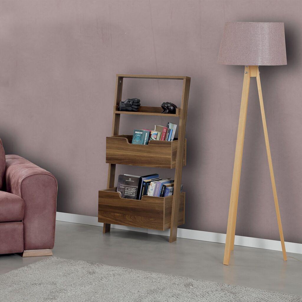 Hanah Home niska polica za knjige, 59x120x35 cm, orah