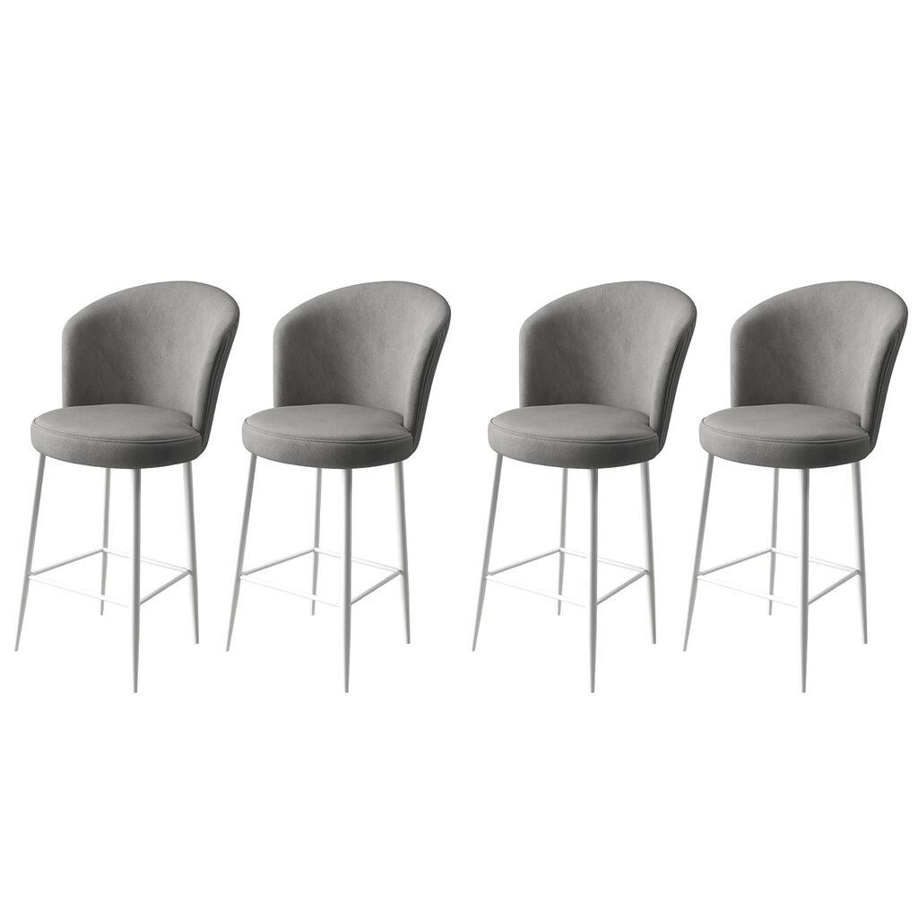 Hanah Home Set barskih stolica Alte, 4 dijela, sivo-bijela