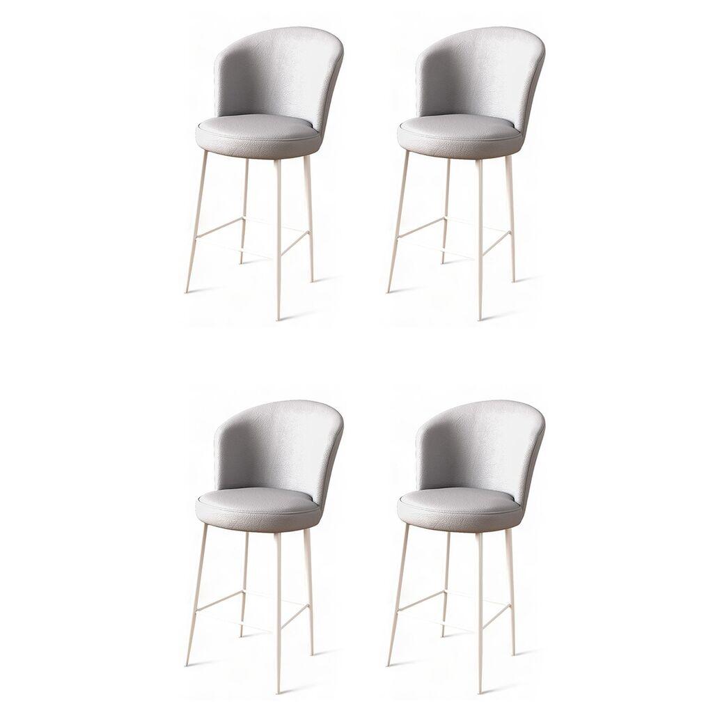 Hanah Home Set barskih stolica Uras, 4 dijela, sivo-bijela