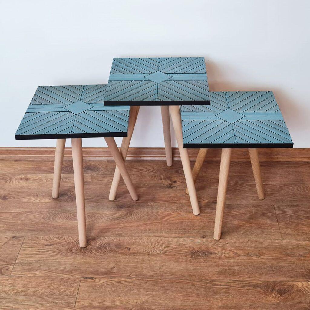 Hanah Home set stolića za kafu 3Shp362, 3 dijela, šareni