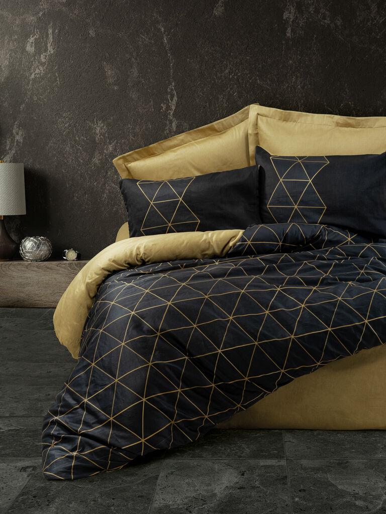 L'essentiel Maison set posteljine Veta, 160x220cm, crna