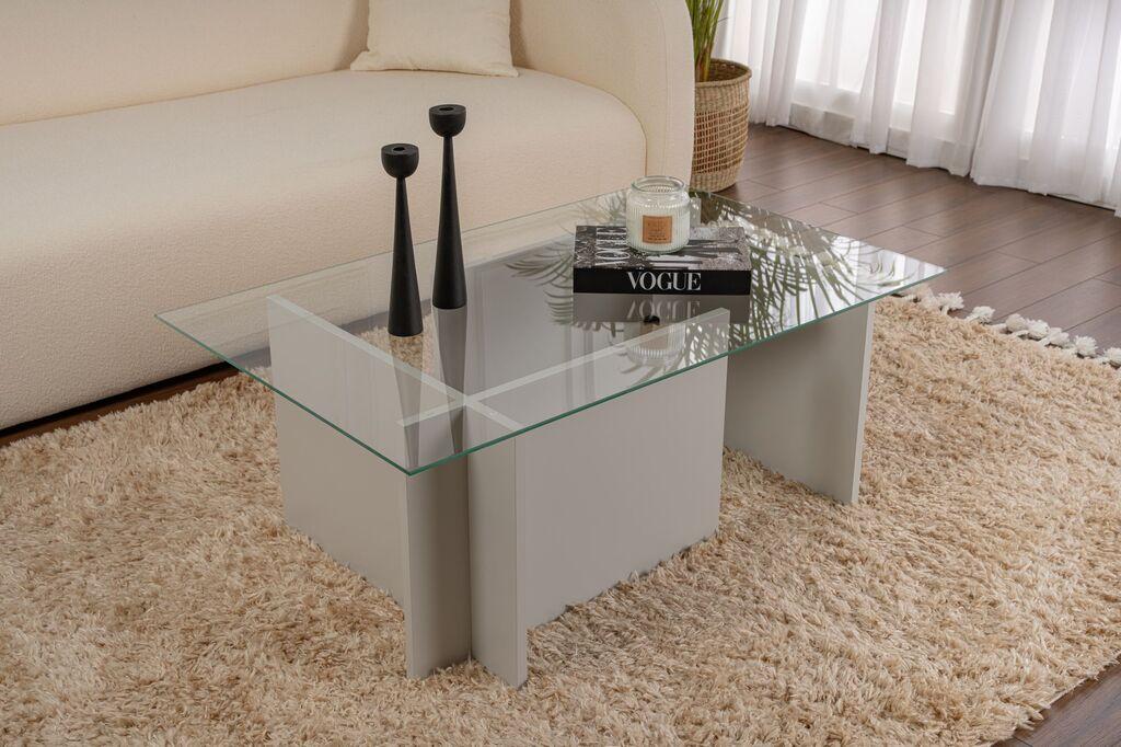 Nordure Klub sto Ventrino, 105x65x40cm, Siva