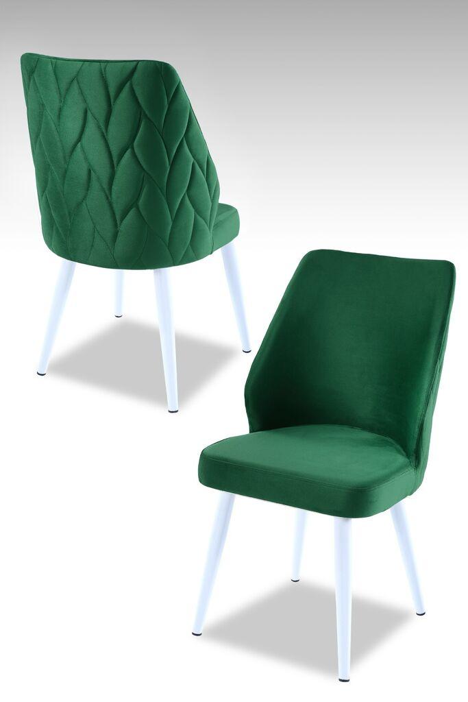 Hanah Home set puf stolica, 48x90x43 cm, 4 dijela, zelena i bijela