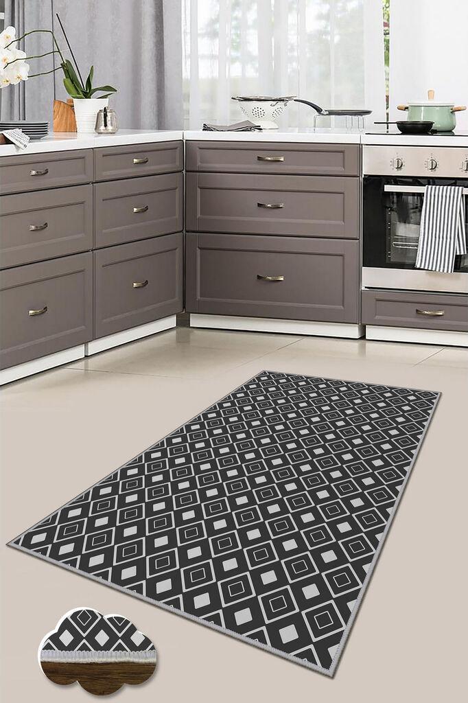 Conceptum Hypnose Tepih Wookece198, 80x300 cm, Crno-bijeli