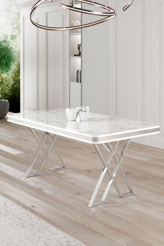 Hanah Home Trpezarijski sto Vals, 130x74x80 cm, Hrom