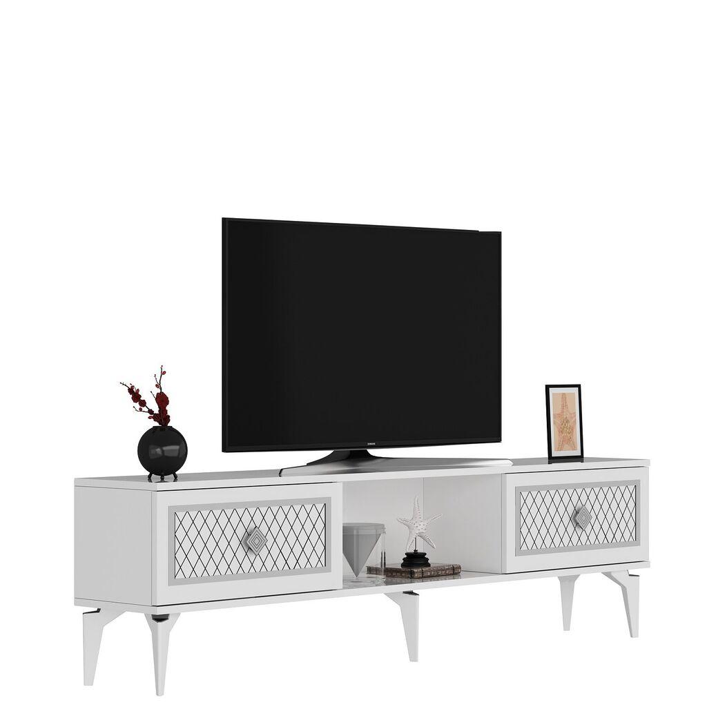 Hanah Home TV komoda Herry, 150x44,6x29,6 cm, Bijelo-Srebrne boje