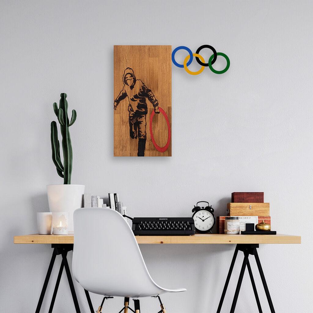 Zidna dekoracija Banksy - 14, 58x60 cm, Crna