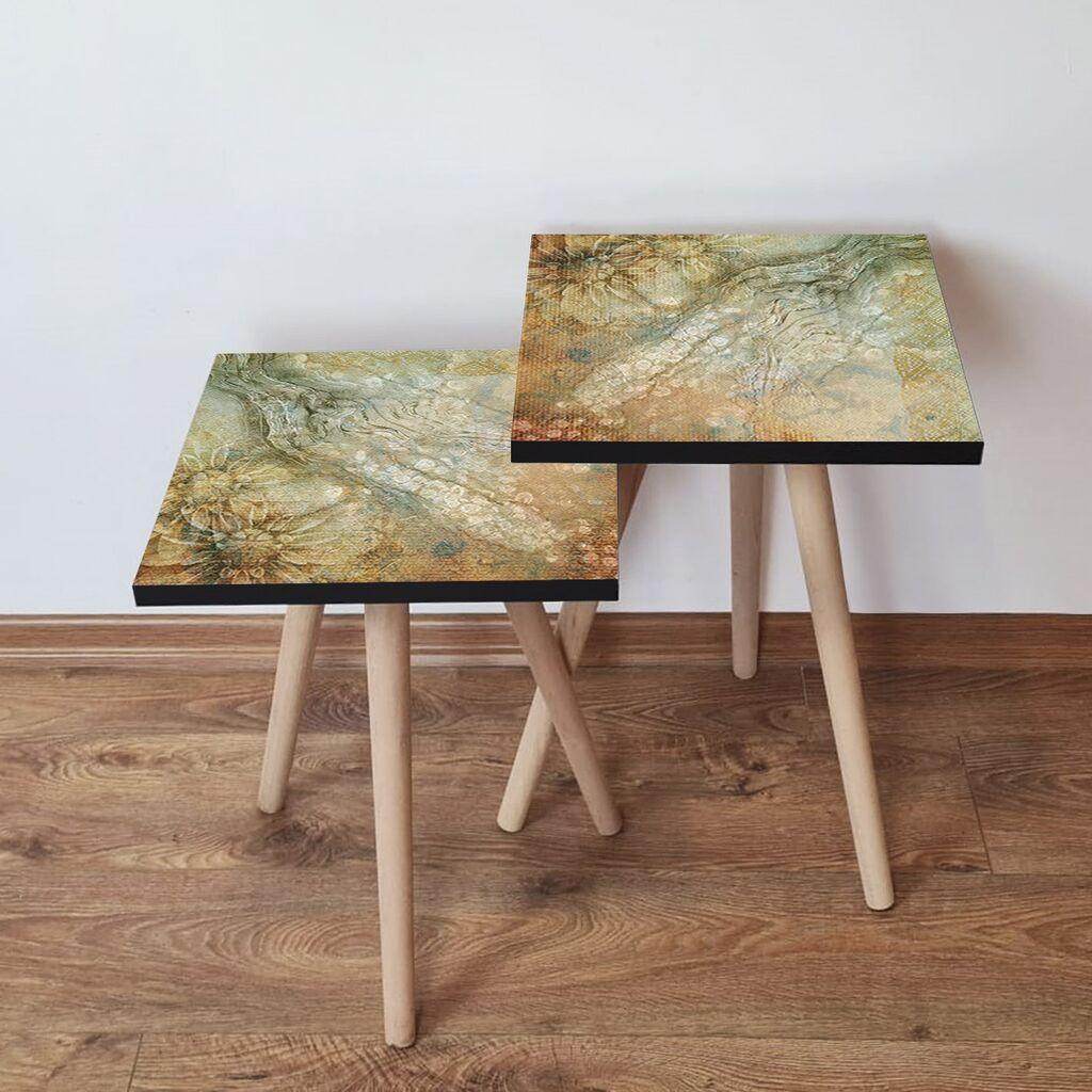 Hanah Home set stolića za kafu 2Shp169, 2 dijela, šareni