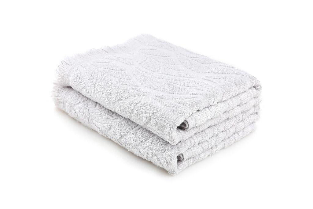 L'essentiel Maison Leaf set ručnika za kupanje, 75x150 cm, 2 komada, svijetlosiva