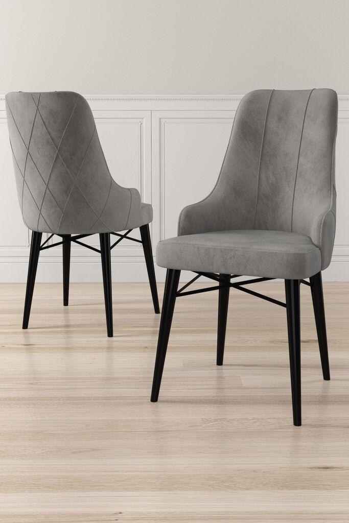 Hanah Home set stolica Neta, 46x95x42 cm, 6 dijelova, sivo-crna