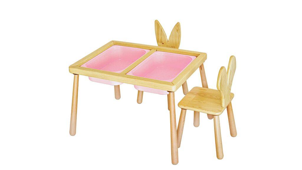 Hanah Home Dječiji sto i  2 stolice, Roze