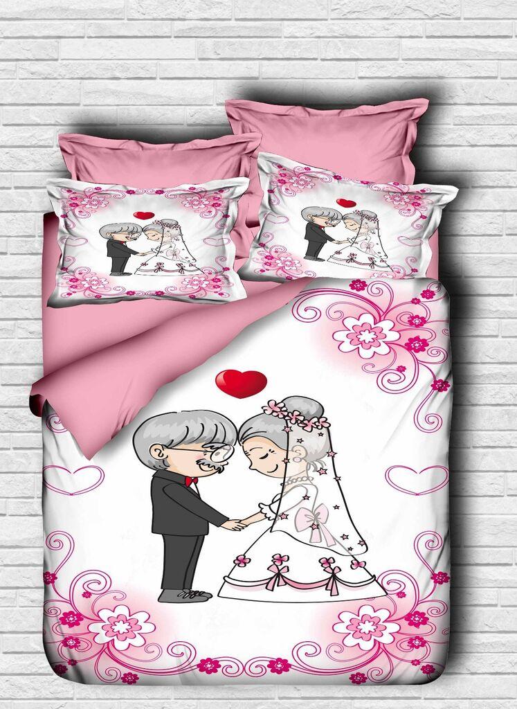 L'essentiel Maison set posteljine 169, 160x220cm, bijelo-roza