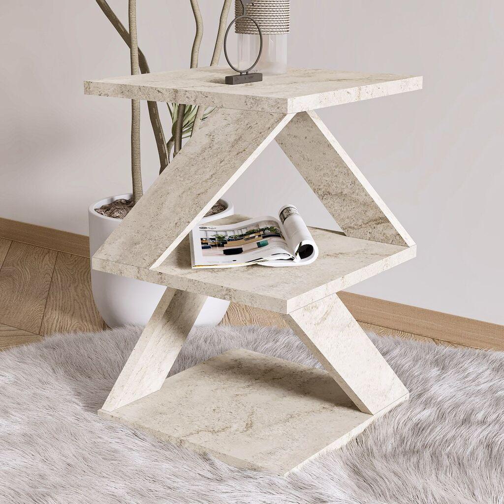 Hanah Home Club sto Albeni, 29,6x54,2x29,6 cm, Bež