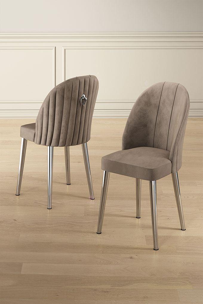 Hanah Home Mara set stolica, 45x91x42 cm, 6 dijelova, srebrno-smeđa boja