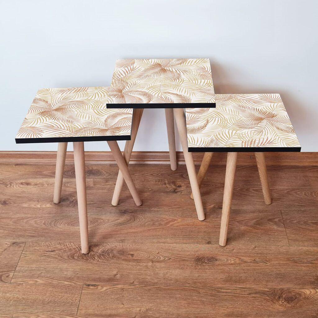 Hanah Home set stolića za kafu 3Shp173, 3 dijela, šareni