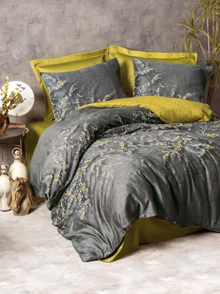 L'essentiel Maison set posteljine Libby, 240x260 cm, tamno siva