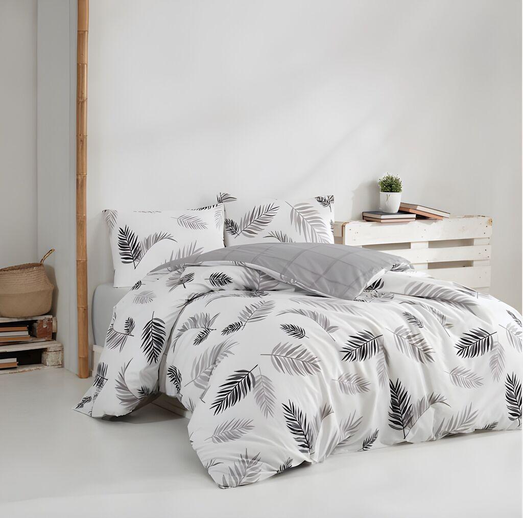 L'essentiel Maison set posteljine Plume, 200x220 cm, sivo-bijela