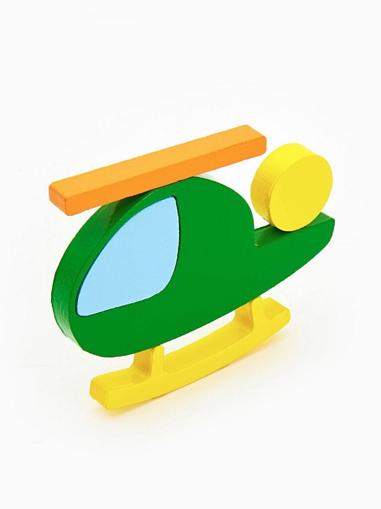 HANAH HOME Drvena igračka Helikopter, Zelena, 6 dijelova