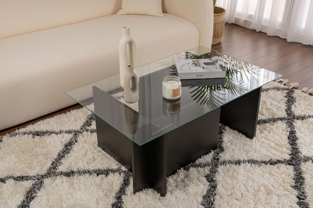 Nordure Klub sto Vetrino, 105x65x40cm, Crni