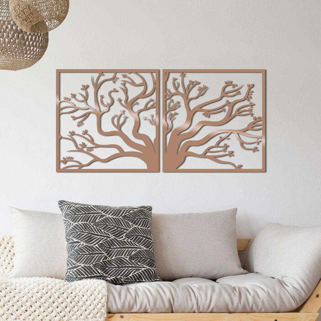 Wallity Zidna dekoracija Drvo2 Bakar, 100x50cm
