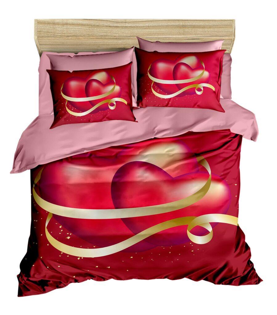 L'essentiel Maison set posteljine 153, 160x220cm, crveno-roza