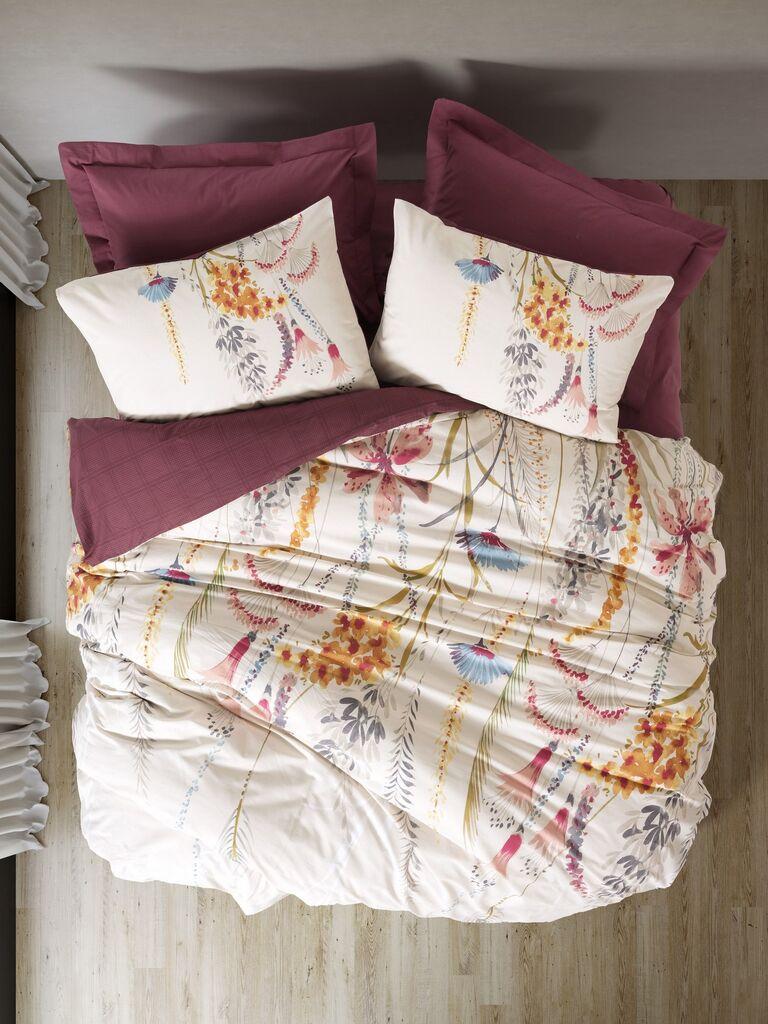 L'essentiel Maison set posteljine Floss, 160x220 cm, bež-bordo