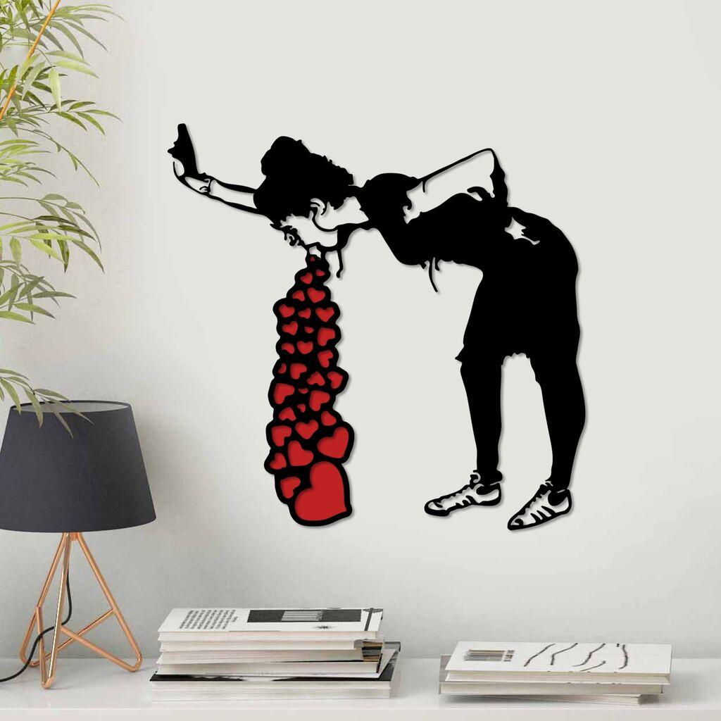Zidna dekoracija Banksy 12, 63x61cm, Crna
