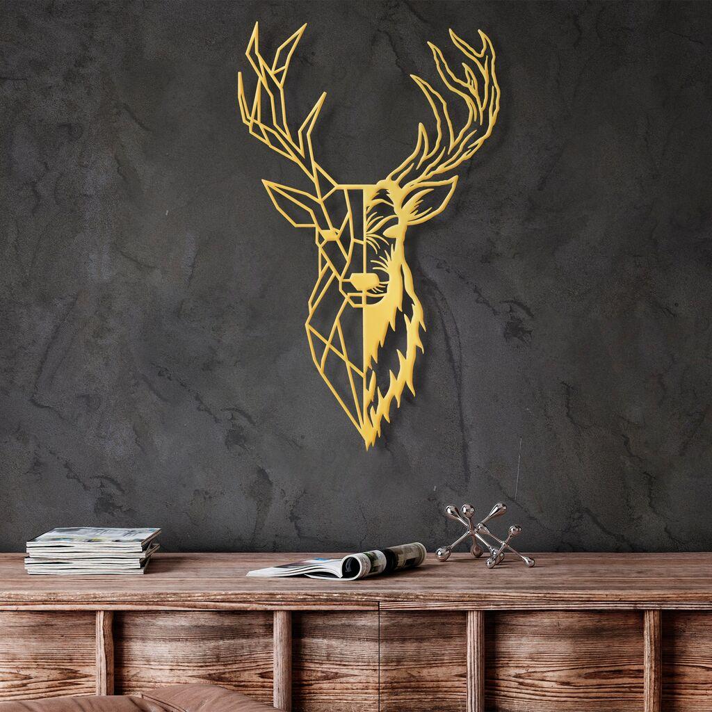Wallity Zidna dekoracija Jelen 3, 42x70 cm, Zlatna