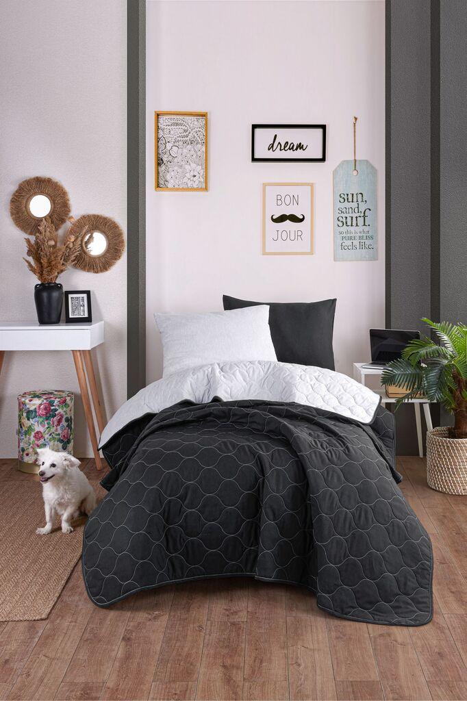 L'essentiel Maison set posteljine Solid, 160x220 cm, antracit