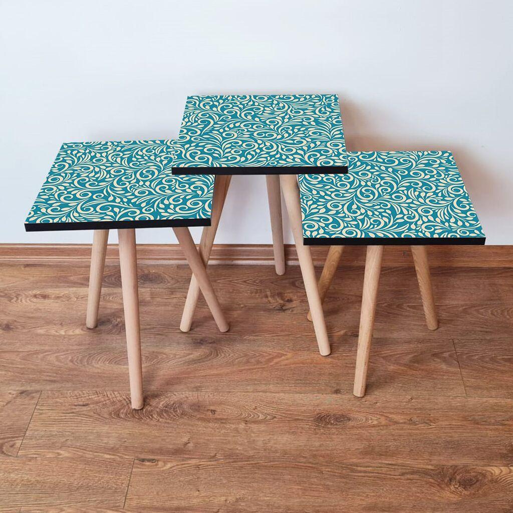 Hanah Home set stolića za kafu 3Shp171, 3 dijela, šareni