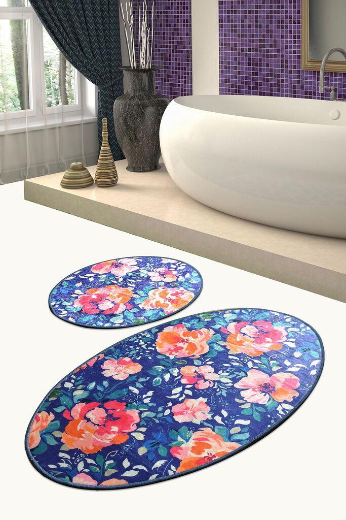 L'essentiel Maison Flowers prostirka za kupatilo, 2 komada, šarena