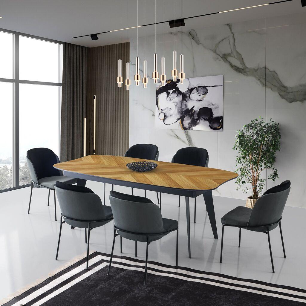 Hanah Home LR 951 Trpezarijski sto, smeđe-crni