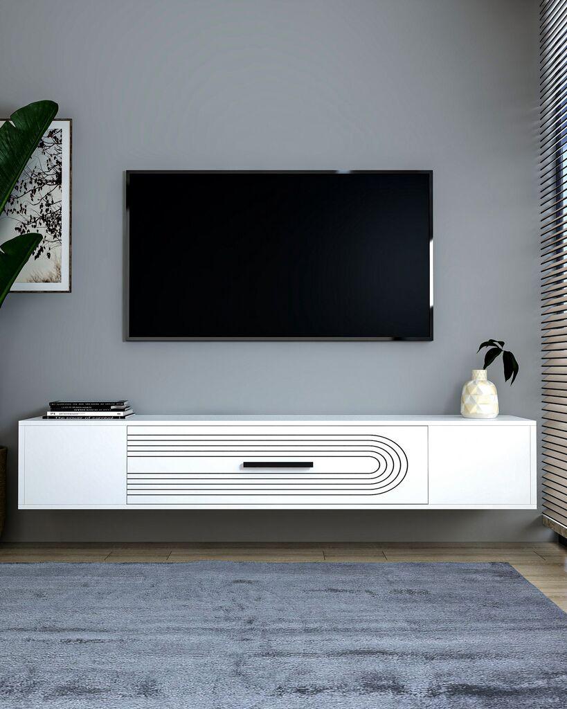 Hanah Kućni TV ormarić Kodaks L3, 150x33,2x29,6 cm, Bijeli