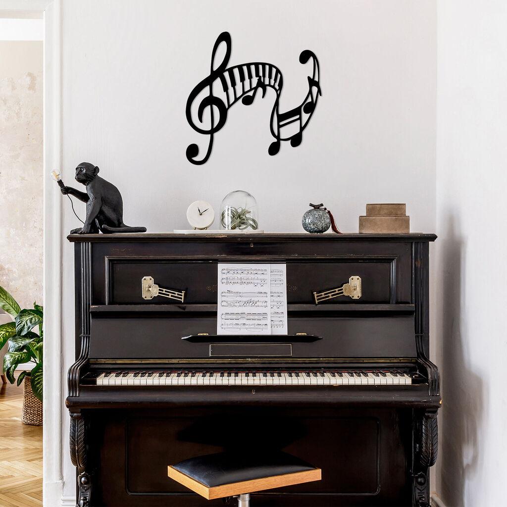Wallity Zidna dekoracija Musical-438, 70x68 cm, 1,5 mm, Crna