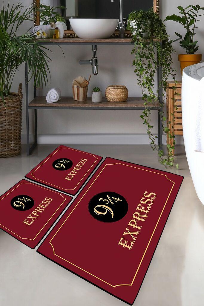 L'essentiel Maison Set od 3 Harry Potter Express tepiha, Bordeaux