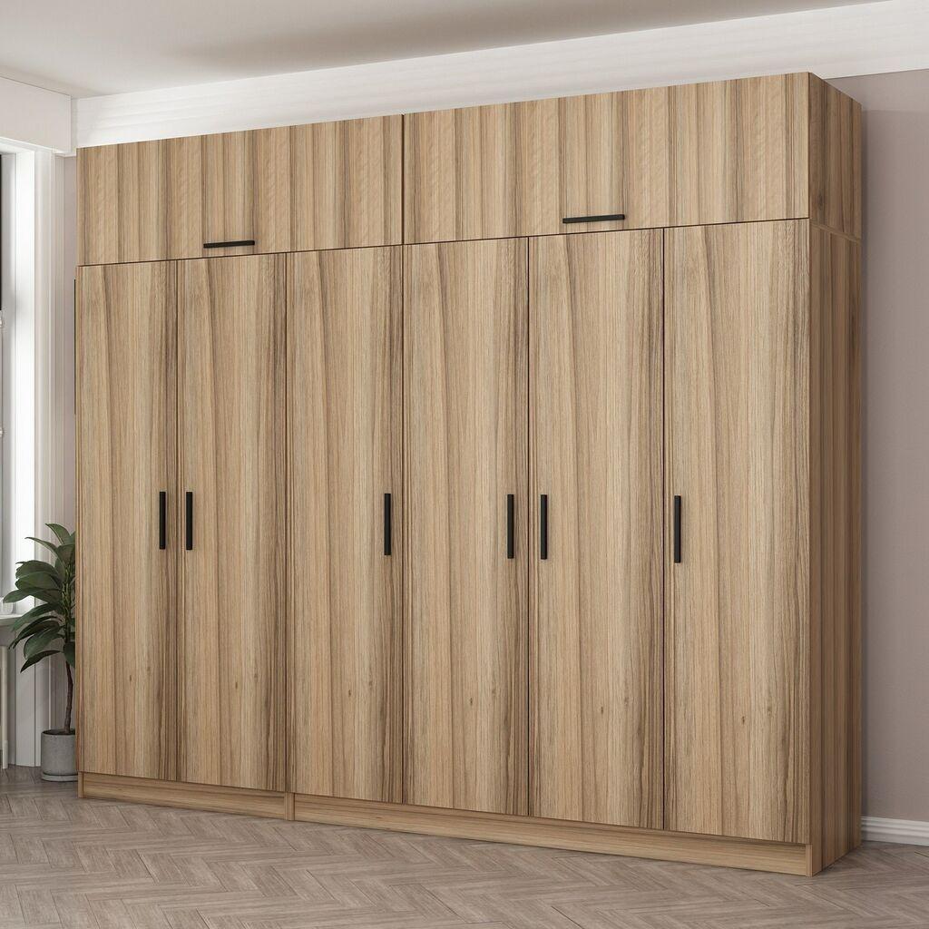 Hanah Home Ormar Kale-7520, 270x235x52 cm, Smeđa