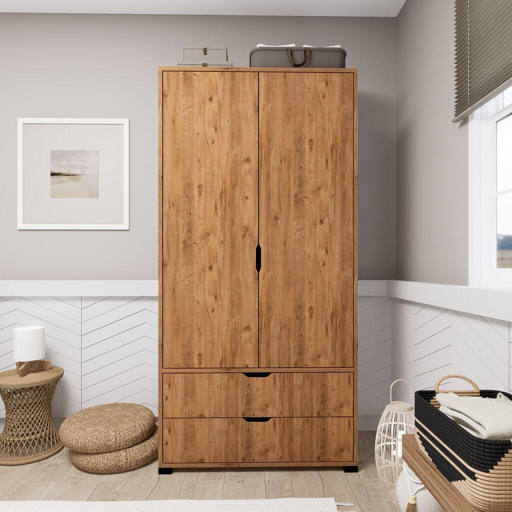 Hanah Home Ormar Atlas 1600-51, 90x183x45 cm, Smeđa