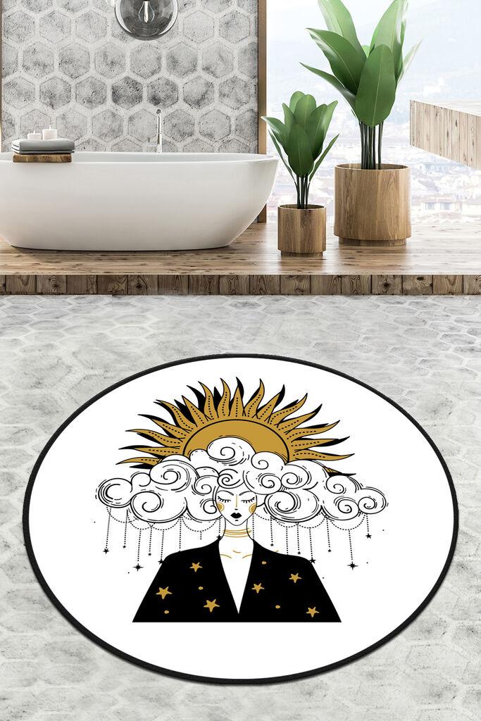 L'essentiel Maison Afitab Circle Djt tepih za kupatilo, 120cm, bijela