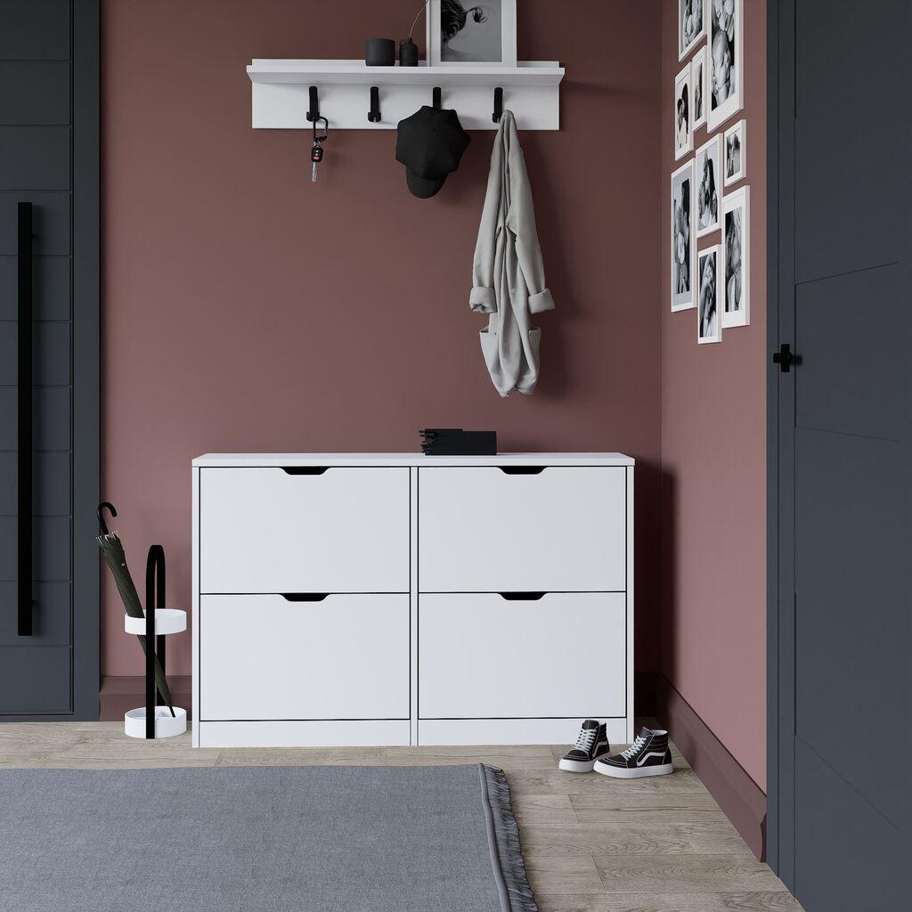 Hanah Home Stalak za cipele Duru 1600-50, 120,5x79,2x30 cm, Bijela